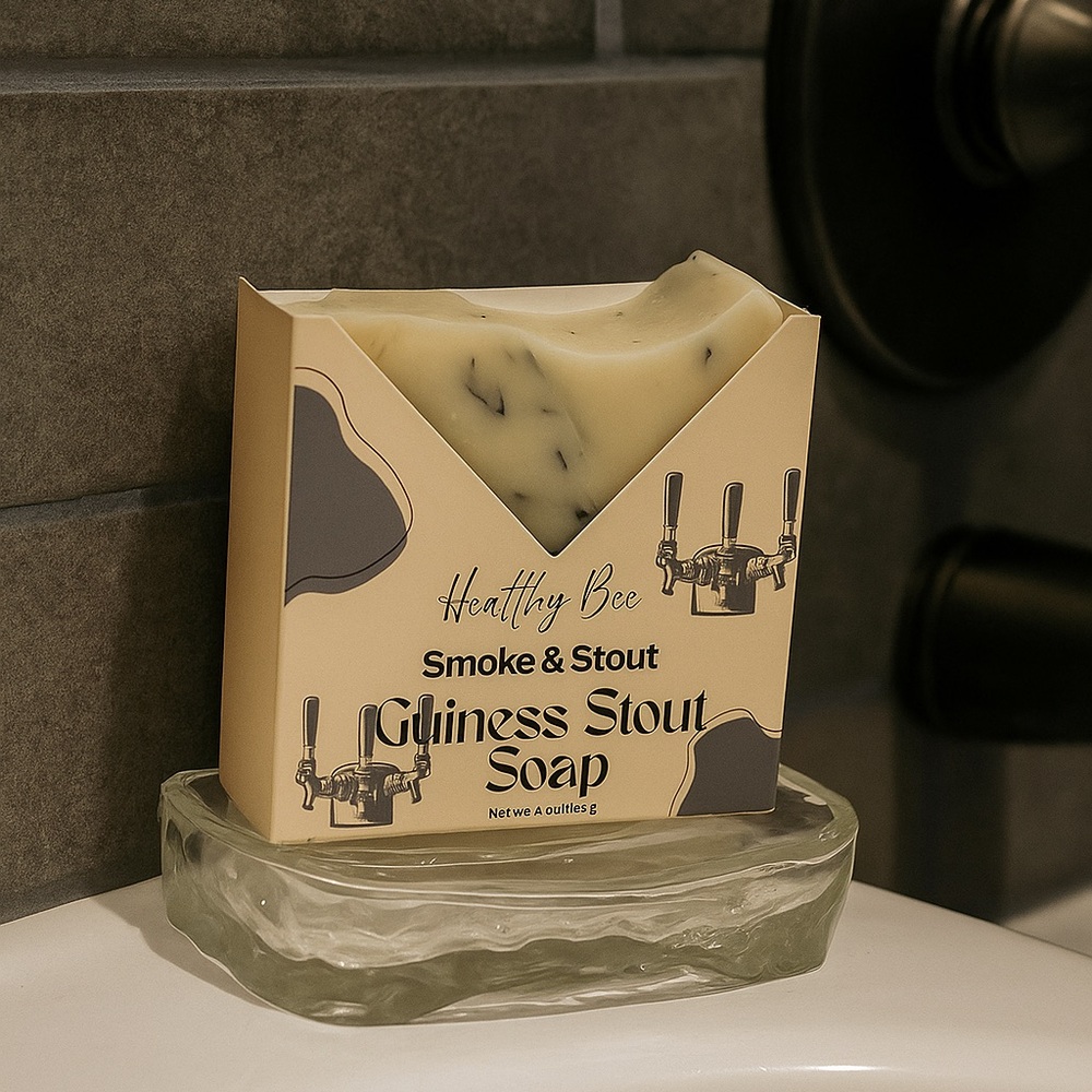 Stout & Smoke Soap: Guinness Beer Handcrafted Artisan Soap 4oz